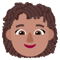 Woman- Medium Skin Tone- Curly Hair emoji on Microsoft